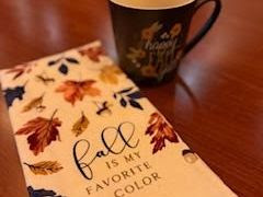 Fall meeting towel and coffee cup